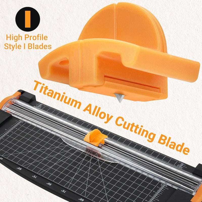 Dimakung 157400-1001 Paper Trimmers Blades for Fiskars Paper Cutting, Style I High Profile Triple Track Replacement Blade for Fiskars Paper Cutting & Scoring Titanium Blade, 4 PCS - Image 5